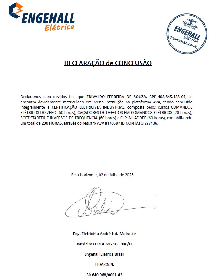 Elétrica Industrial Certificado