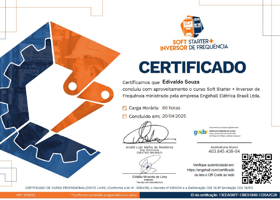 Soft Starter e Inversor de Frequência - Certificado 