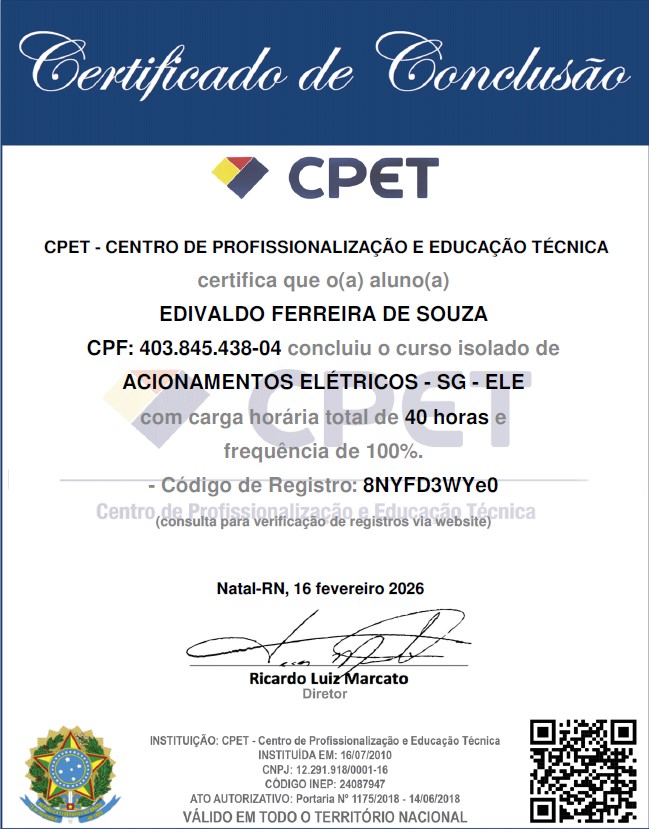 Acionamentos Elétricos - Certificado