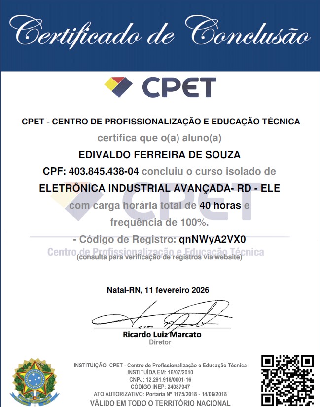 Eletrônica Industrial Avançada - Certificado