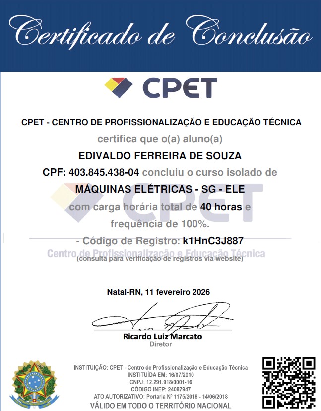 Máquinas Elétricas - Certificado