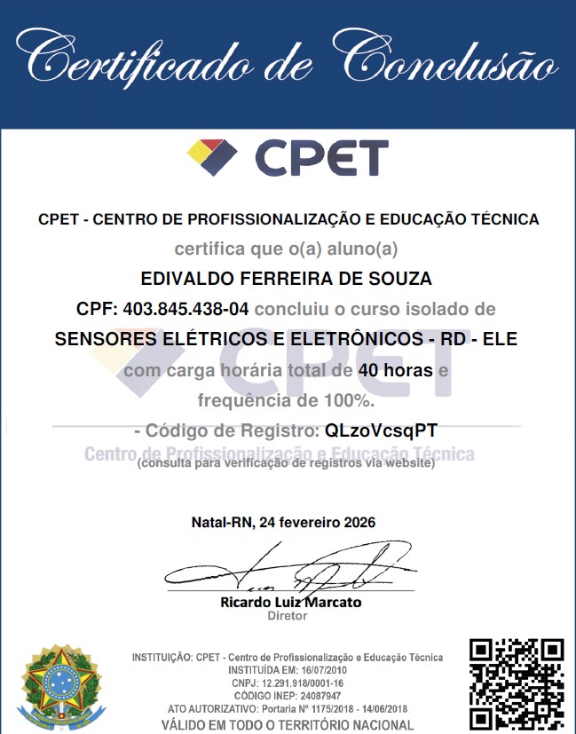 Sensores Elétricos e Eletrônicos - Certificado