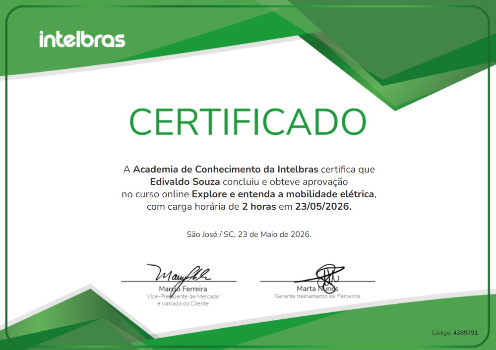 Mobilidade Elétrica - Certificado