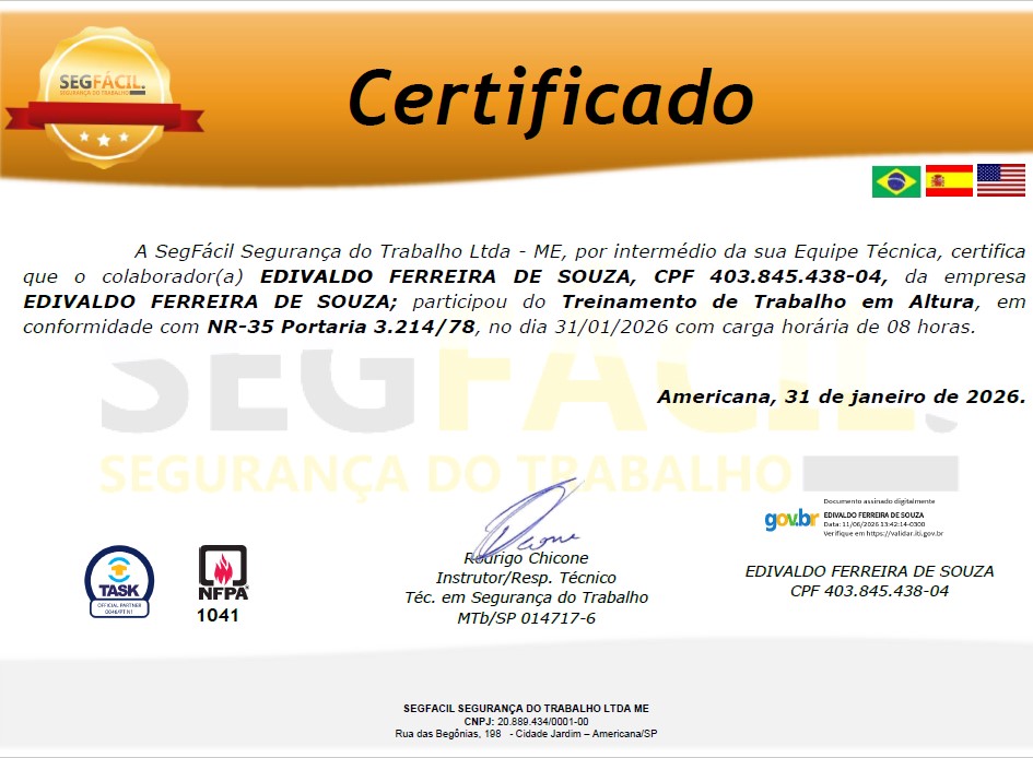 NR-35 - Certificado