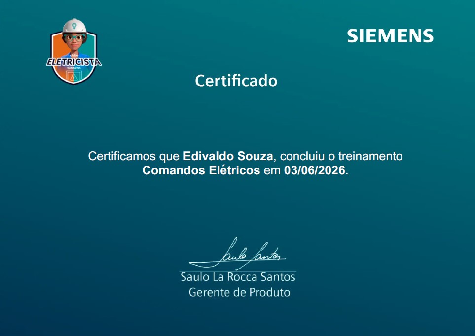 comandos elétricos - certificado