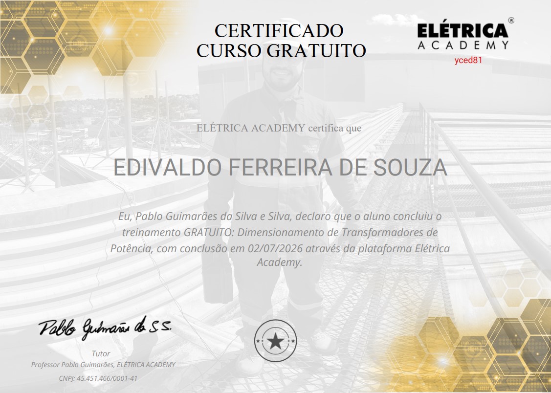 Dimensionamento de transformadores de potência - certificado
